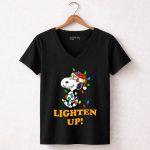Peanuts Snoopy Christmas Lighten Up with Holiday Lights and Santa Hat T Shirt 51 1.jpg
