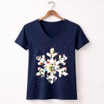 Peanuts Snoopy Christmas Snowflake Charlie Brown Holiday Characters 5 Womens V Neck 1.jpg