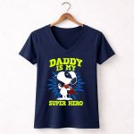 Peanuts Snoopy Daddy Is My Super Hero 5 Womens V Neck