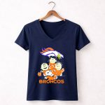 Peanuts Snoopy Denver Broncos Charlie Brown Lucy Linus 5 Womens V Neck