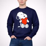 Peanuts Snoopy Hugging Red Heart Valentine 3 Sweatshirt