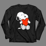 Peanuts Snoopy Hugging Red Heart Valentine 4 Long Sleeves
