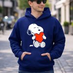 Peanuts Snoopy Hugging Red Heart Valentine 8 Hoodie
