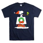 Peanuts Snoopy Santa Woodstock Christmas Wreath Doghouse Lights T Shirt 7 1.jpg
