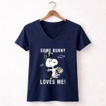 Peanuts Snoopy Some Bunny Loves Me Easter Day 5 Womens V Neck