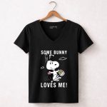 Peanuts Snoopy Some Bunny Loves Me Easter Day 5 Womens V Neck1