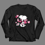 Peanuts Snoopy Valentines Hearts and Love Letters 4 Long Sleeves