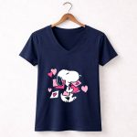 Peanuts Snoopy Valentines Hearts and Love Letters 5 Womens V Neck