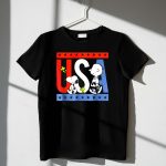 Peanuts Snoopy Woodstock Charlie Brown Red White Blue USA Stars 1 T Shirt