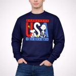 Peanuts Snoopy Woodstock Charlie Brown Red White Blue USA Stars 3 Sweatshirt