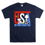 Peanuts Snoopy Woodstock Charlie Brown Red White Blue USA Stars T Shirt 7