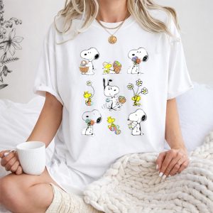Peanuts Snoopy Woodstock Easter Spring Pattern 1 T Shirt