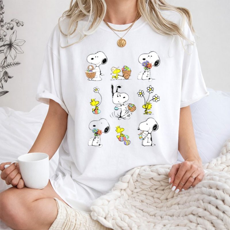 Peanuts Snoopy Woodstock Easter Spring Pattern 1 T Shirt