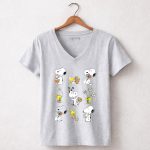 Peanuts Snoopy Woodstock Easter Spring Pattern 5 Womens V Neck1