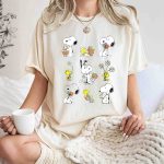 Peanuts Snoopy Woodstock Easter Spring Pattern T Shirt 7