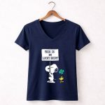 Peanuts Snoopy Woodstock This Is My Lucky St Patricks Day 5 Womens V Neck