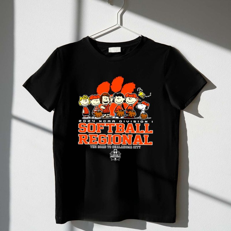 Peanuts Snoopy Division I Softball Regional Clemson Tigers 2024 Ncaa 1 T Shirt.jpg