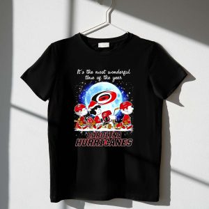 Peanuts Snoopy its the most wonderful time of the year Carolina Hurricanes Hockey 1 T Shirt.jpg