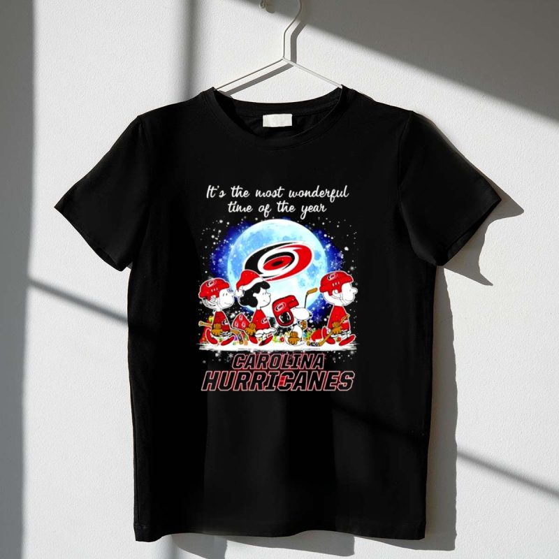 Peanuts Snoopy Its The Most Wonderful Time Of The Year Carolina Hurricanes Hockey 1 T Shirt.jpg