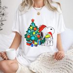 Peanuts Snoopy with Woodstock and Christmas Tree and Gifts 1 T Shirt 1.jpg