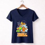 Peanuts Texas Longhorns Grinch Snoopy Merry Xmas Welcome 5 Womens V Neck.jpg