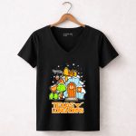Peanuts Texas Longhorns Grinch Snoopy Merry Xmas Welcome 7 Womens V Neck.jpg