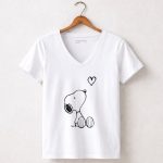 Peanuts Valentine Snoopy Heart Valentines Day 5 Womens V Neck