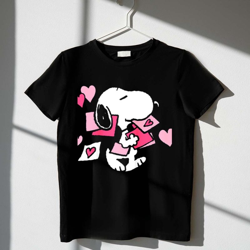 Peanuts Valentines Snoopy Carrying Hearts And Envelopes 1 T Shirt