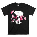 Peanuts Valentines Snoopy Carrying Hearts and Envelopes T Shirt 6