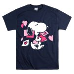 Peanuts Valentines Snoopy Carrying Hearts and Envelopes T Shirt 7