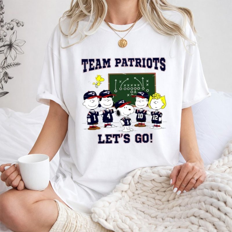 Peanuts Characters Team New England Patriots Lets Go 1 T Shirt