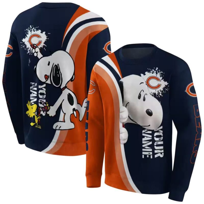 Personalized Chicago Bears Peeking Snoopy All Over Print Sweatshirt 1.Jpg