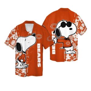 Personalized Chicago Bears Snoopy Floral Pattern Hawaiian Shirt 1.jpg