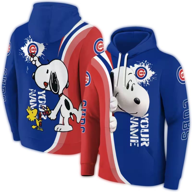 Personalized Chicago Cubs Snoopy All Over Print Hoodie 1.Jpg