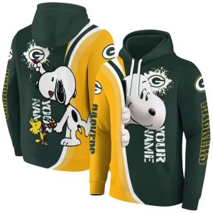 Personalized Green Bay Packers Peeking Snoopy All Over Print Hoodie 1.jpg