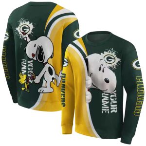 Personalized Green Bay Packers Peeking Snoopy All Over Print Sweatshirt 1.jpg