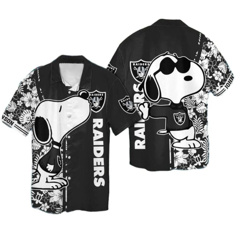 Personalized Las Vegas Raiders Snoopy Kiss Logo Hawaiian Shirt 1.Jpg