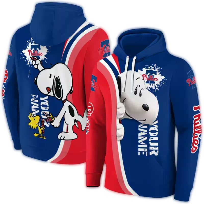 Personalized Philadelphia Phillies Peeking Snoopy All Over Print Hoodie 1.Jpg
