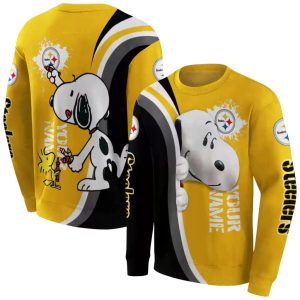 Personalized Pittsburgh Steelers Peeking Snoopy All Over Print Sweatshirt 1.jpg