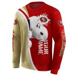 Personalized San Francisco 49ers Peeking Snoopy Red All over Print Sweatshirt 2.jpg