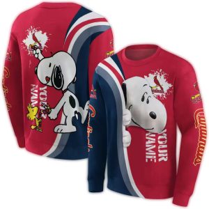 Personalized St Louis Cardinals Peeking Snoopy All Over Print Sweatshirt 1.jpg