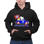 Philadelphia 76ers Snoopy Driving Car with Basketball and Flag 2 Hoodie