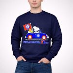 Philadelphia 76ers Snoopy Driving Car with Basketball and Flag 3 Sweatshirt