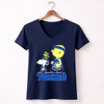 Philadelphia 76ers Snoopy Fans With Basketball 5 Womens V Neck