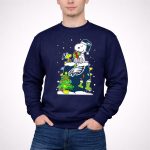 Philadelphia Eagles Snoopy Christmas Doghouse With Woodstock And Lights 3 Sweatshirt