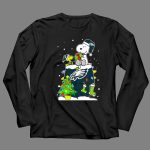 Philadelphia Eagles Snoopy Christmas Doghouse With Woodstock And Lights 4 Long Sleeves