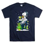 Philadelphia Eagles Snoopy Christmas Doghouse With Woodstock And Lights T Shirt 7