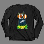 Philadelphia Eagles Snoopy Halloween Witch And Football Pumpkin Scene 4 Long Sleeves