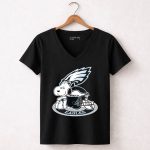 Philadelphia Eagles Snoopy Helmet 7 Womens V Neck