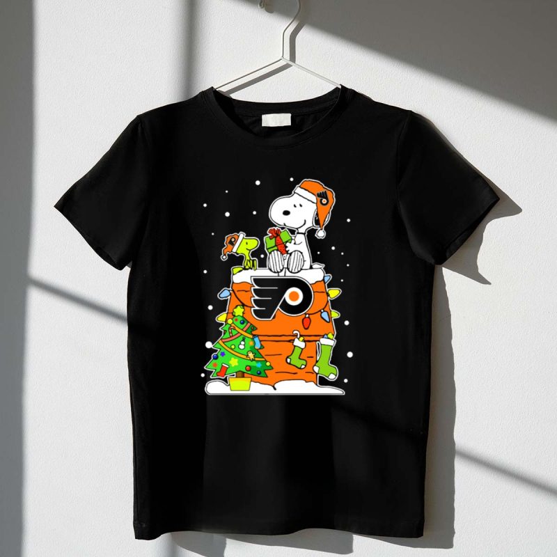 Philadelphia Flyers Snoopy Woodstock Christmas Winter Cheer 1 T Shirt